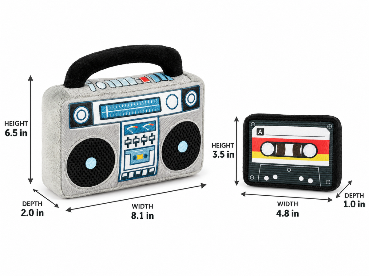 Retro Boombox Plush Dog Toy
