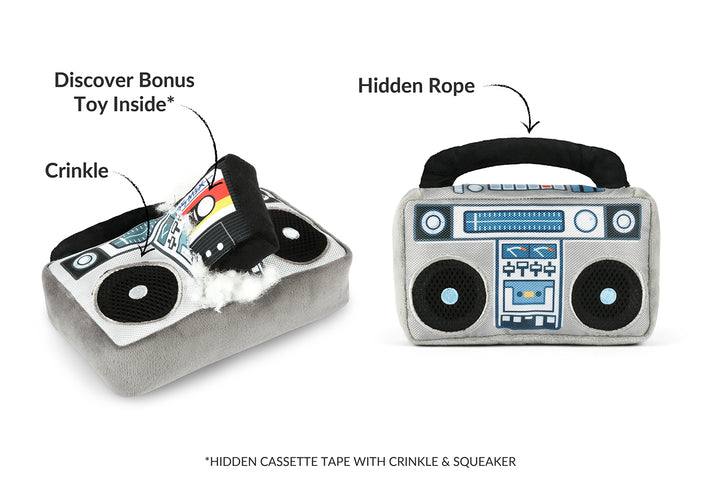 Retro Boombox Plush Dog Toy